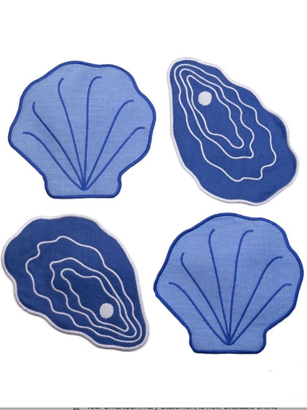 Set of 8 Cocktail Napkins -Shell
